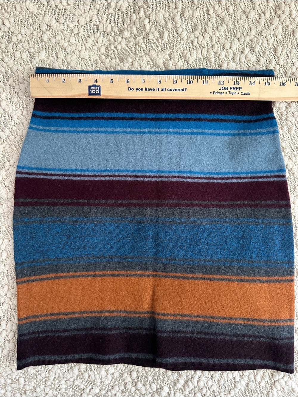 Toad&Co Merino Heartfelt Sweater Skirt Medium Wool Striped Mini - Picture 6 of 7